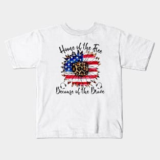 Home of the Free Because of the Brave 911 Dispatcher Gift for 4th of July Kids T-Shirt